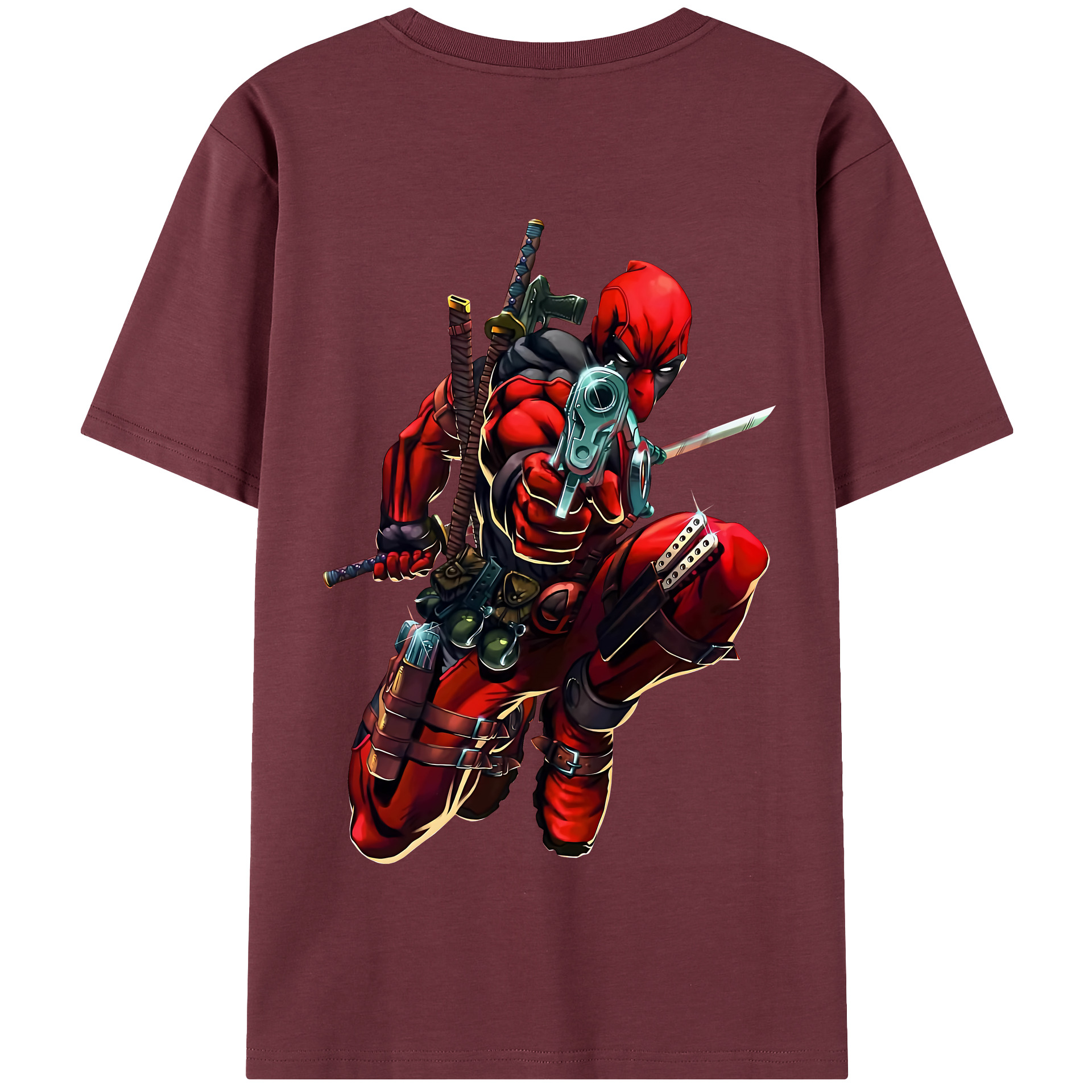 （画像用） Deadpool デッドプール 綿100％半袖Tシャツ（背面プリント）